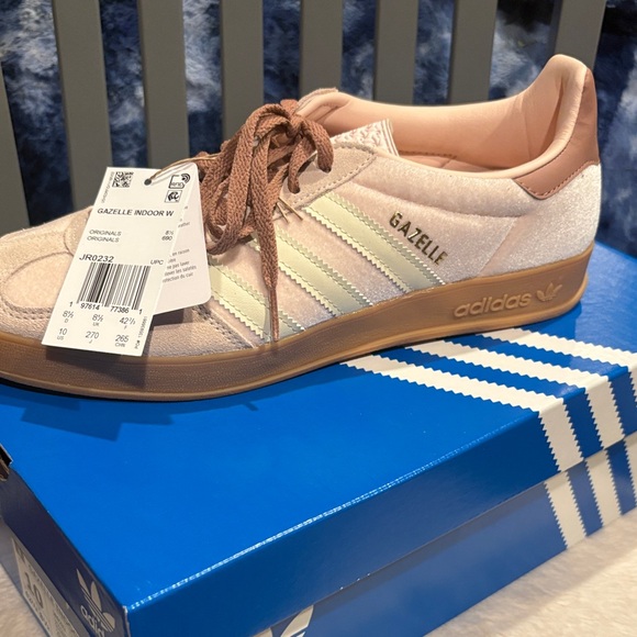adidas Shoes - adidas Gazelle Indoor Women's Sneakers - Soft Pink and Beige